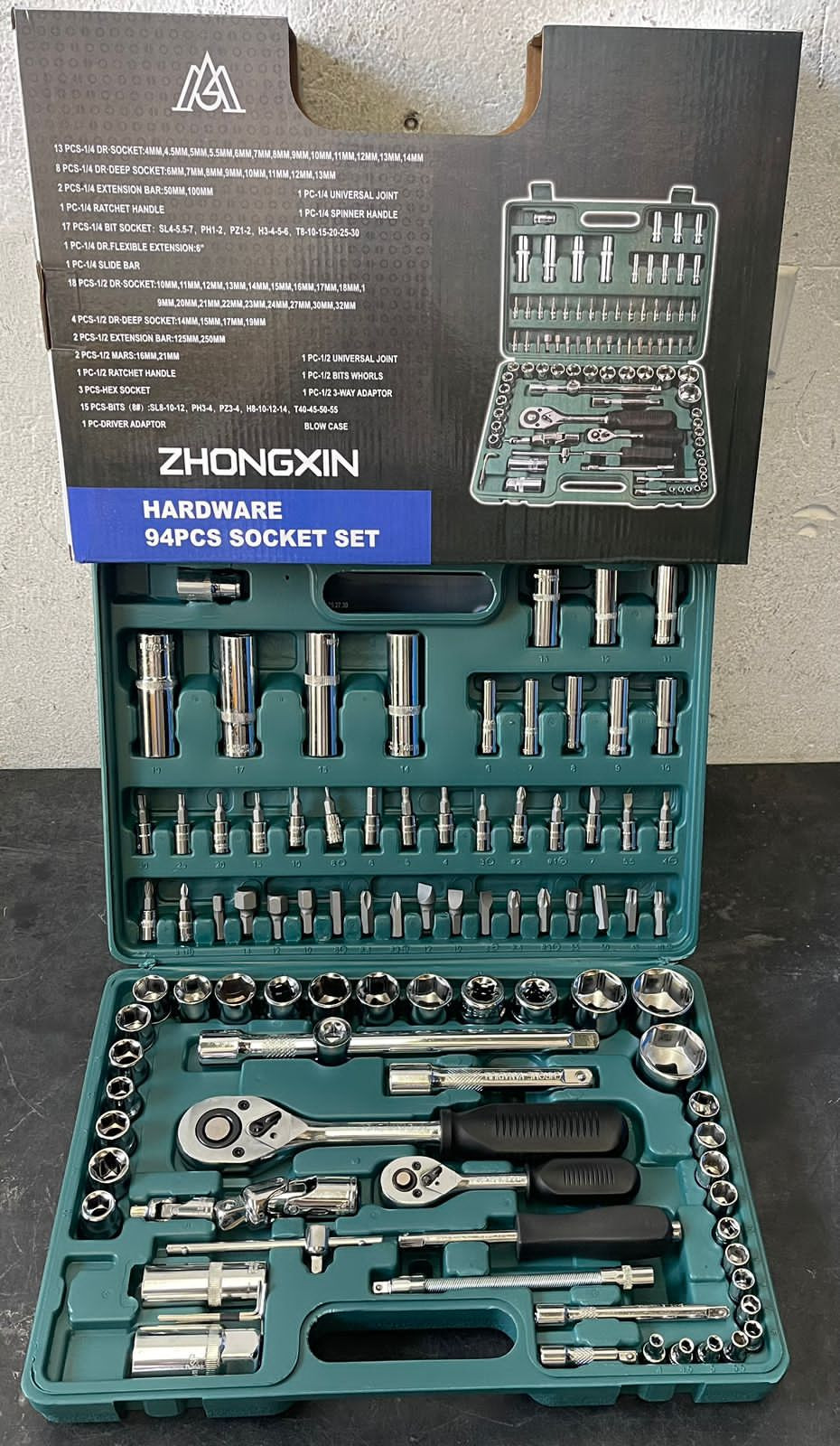 Set de Rachet-Llaves-Copas de 94Piezas