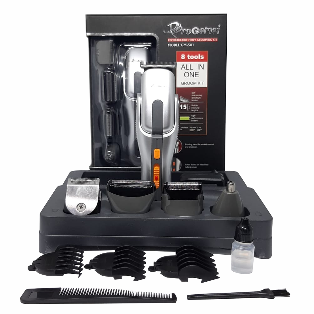 Afeitadora  Recargable 8 En  1 + Turbo