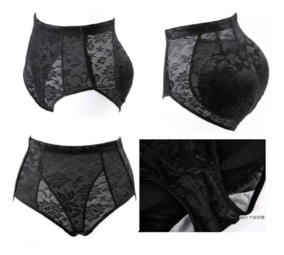 Bragas Elevación Cadera Acolchadas NEGRO