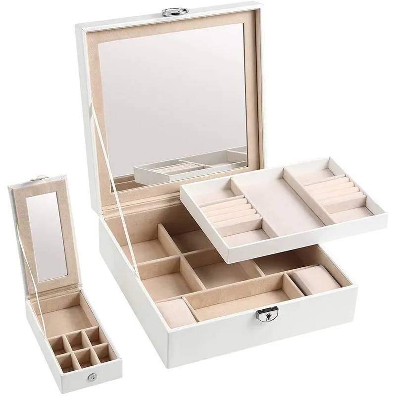 Joyero organizador con espejo de lujo - Imagen 3