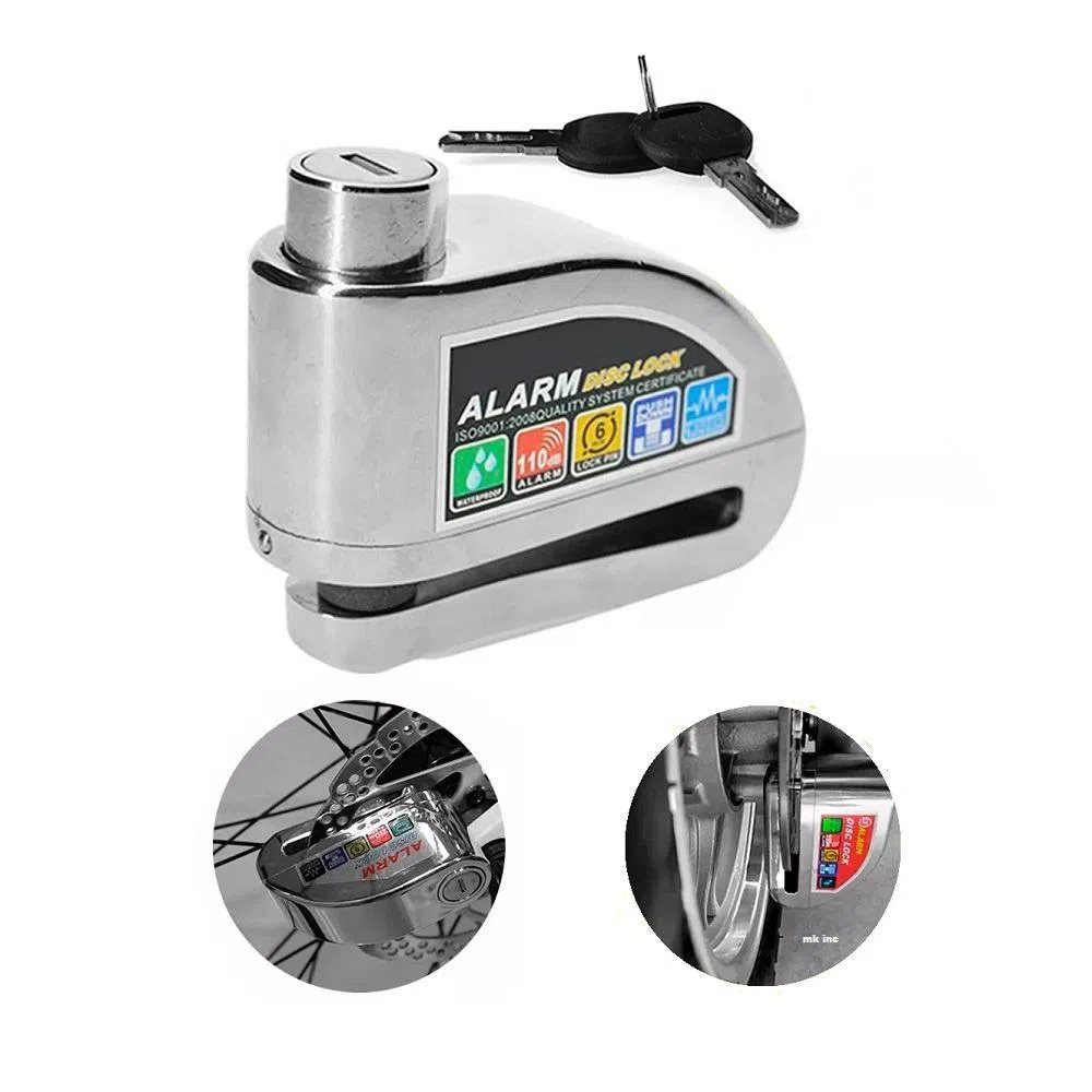 Candado Para Moto Con Alarma Freno Disco - Imagen 2