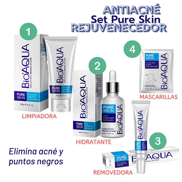 KIT ANTI ACNE BIOAQUA + CAJA DE SEGURIDA - Imagen 2