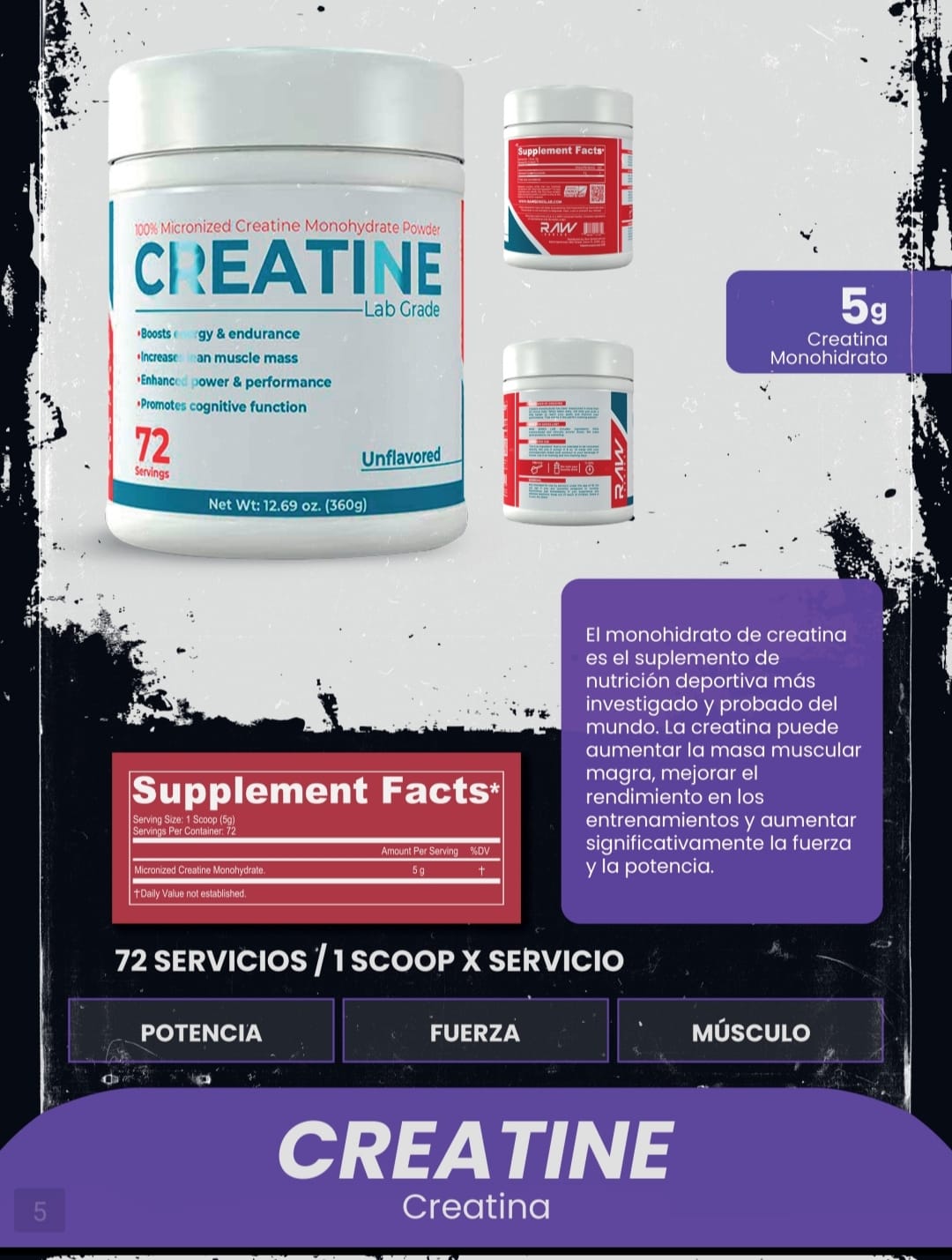 Creatine Lab Grade 72 Servs