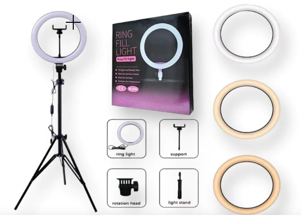 Aro De Luz Led 26 Cm Con Soporte Para Ce