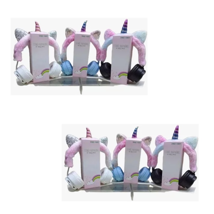 audífono diadema peluche unicornio micro
