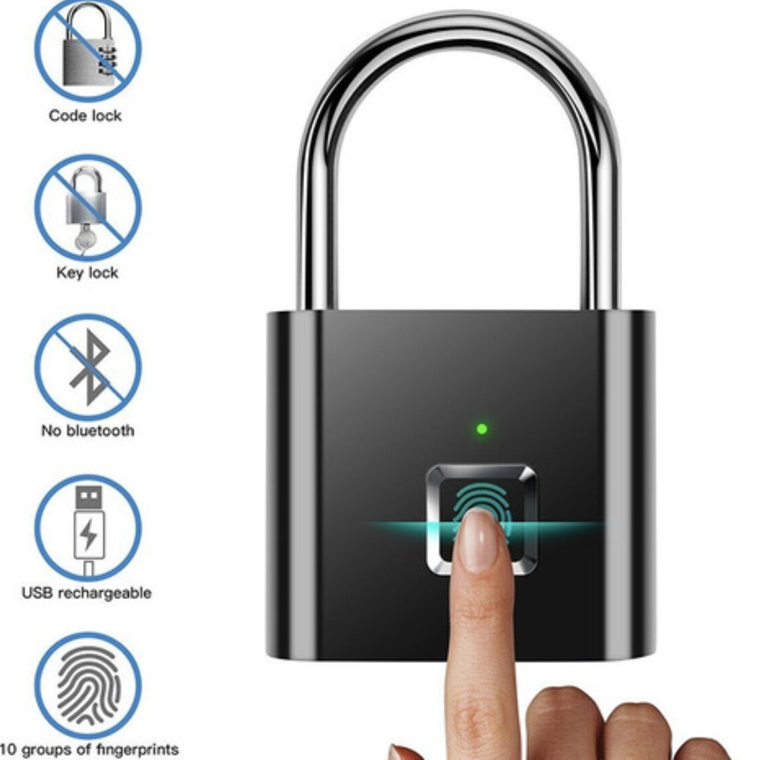 Candado Con Lector De Huella Recargable