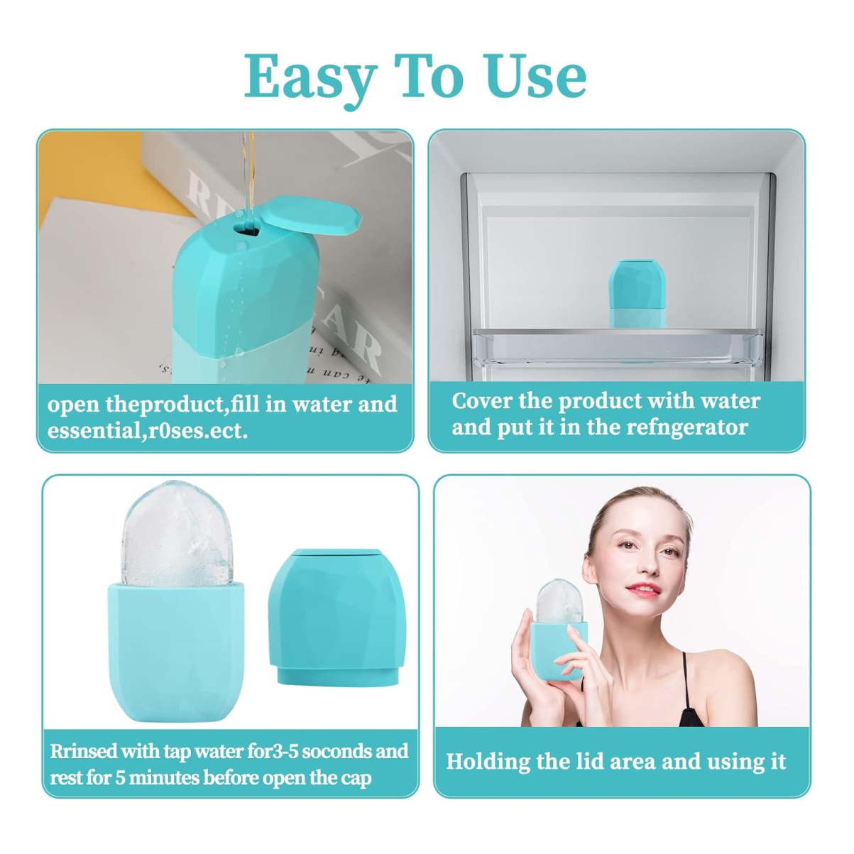 Rodillo Masaje Crioterapia Hielo Facial