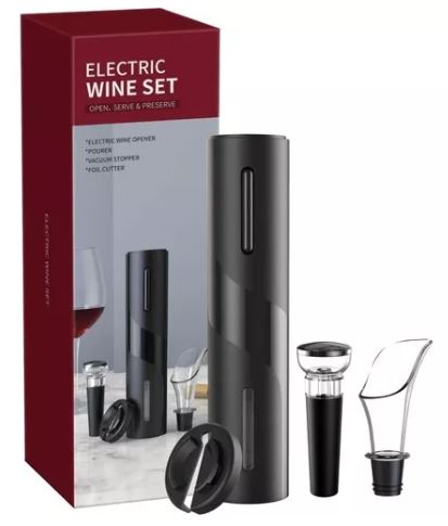Kit descorchador de vino electrico