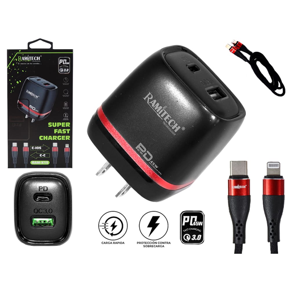 RAM-X15 C-IOS CARGADOR RAMITECH PARA CEL