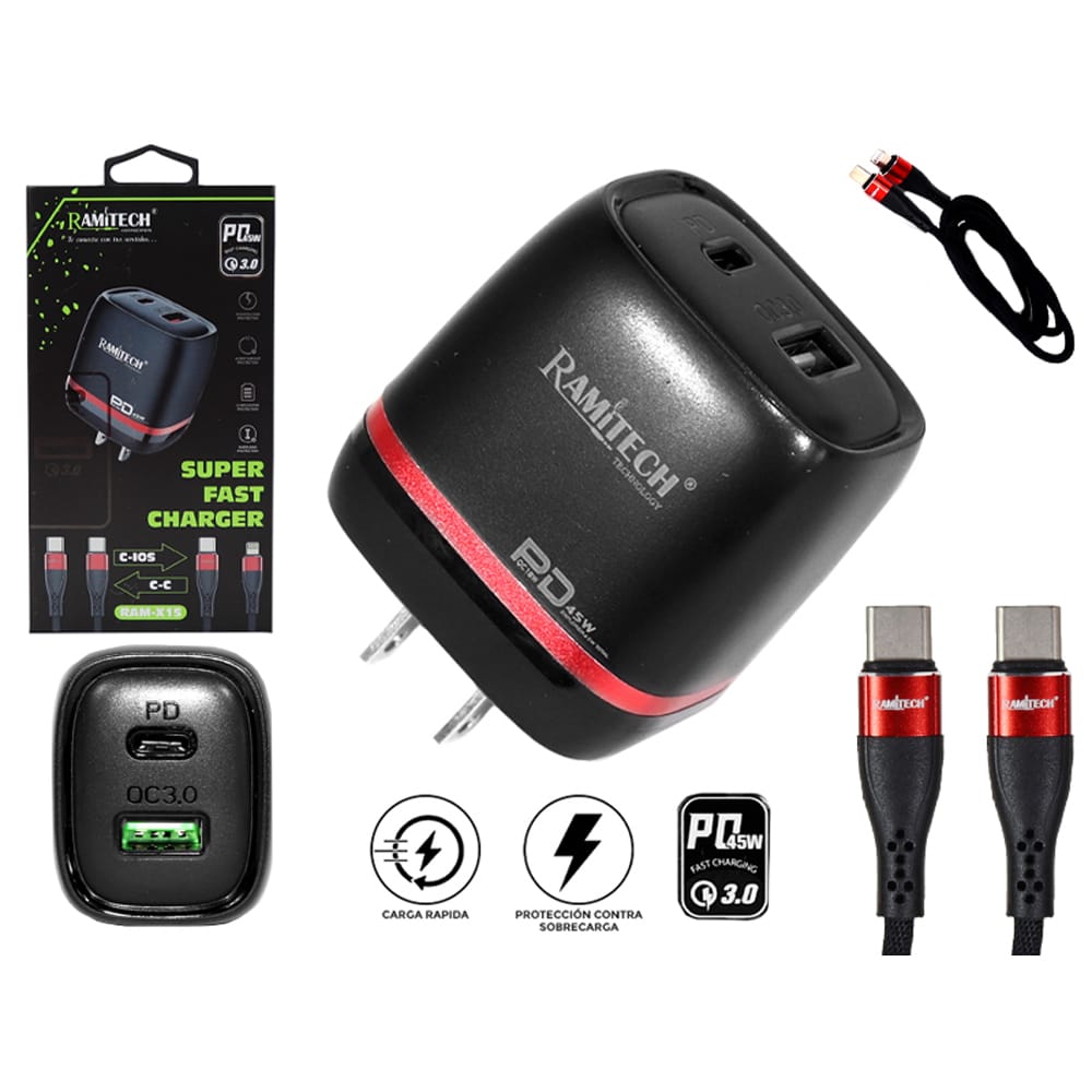 RAM-X15 C-C CARGADOR RAMITECH PARA CELUL
