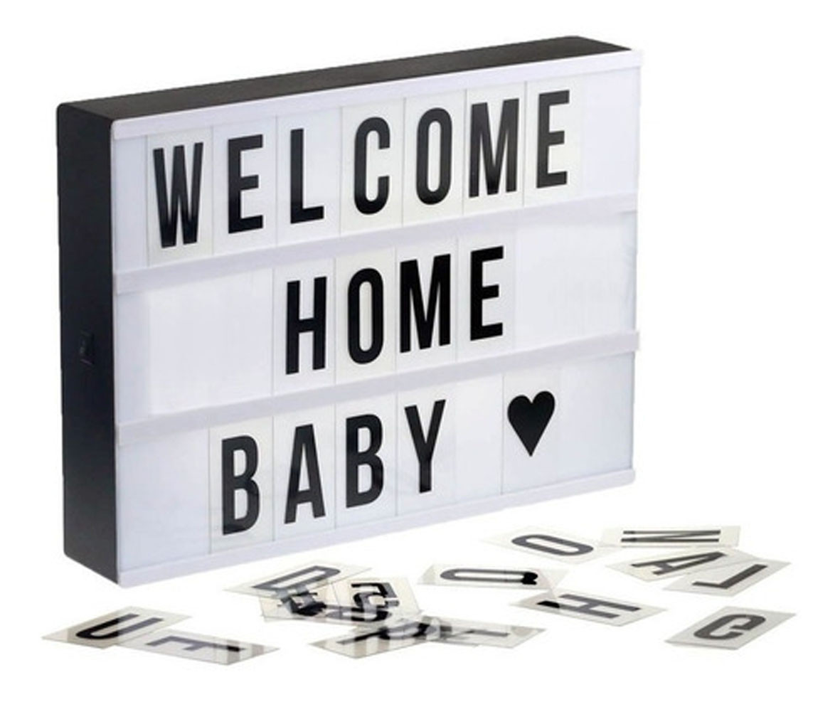 Letrero Luz Led De Pilas 30 X 22 Cm + Le