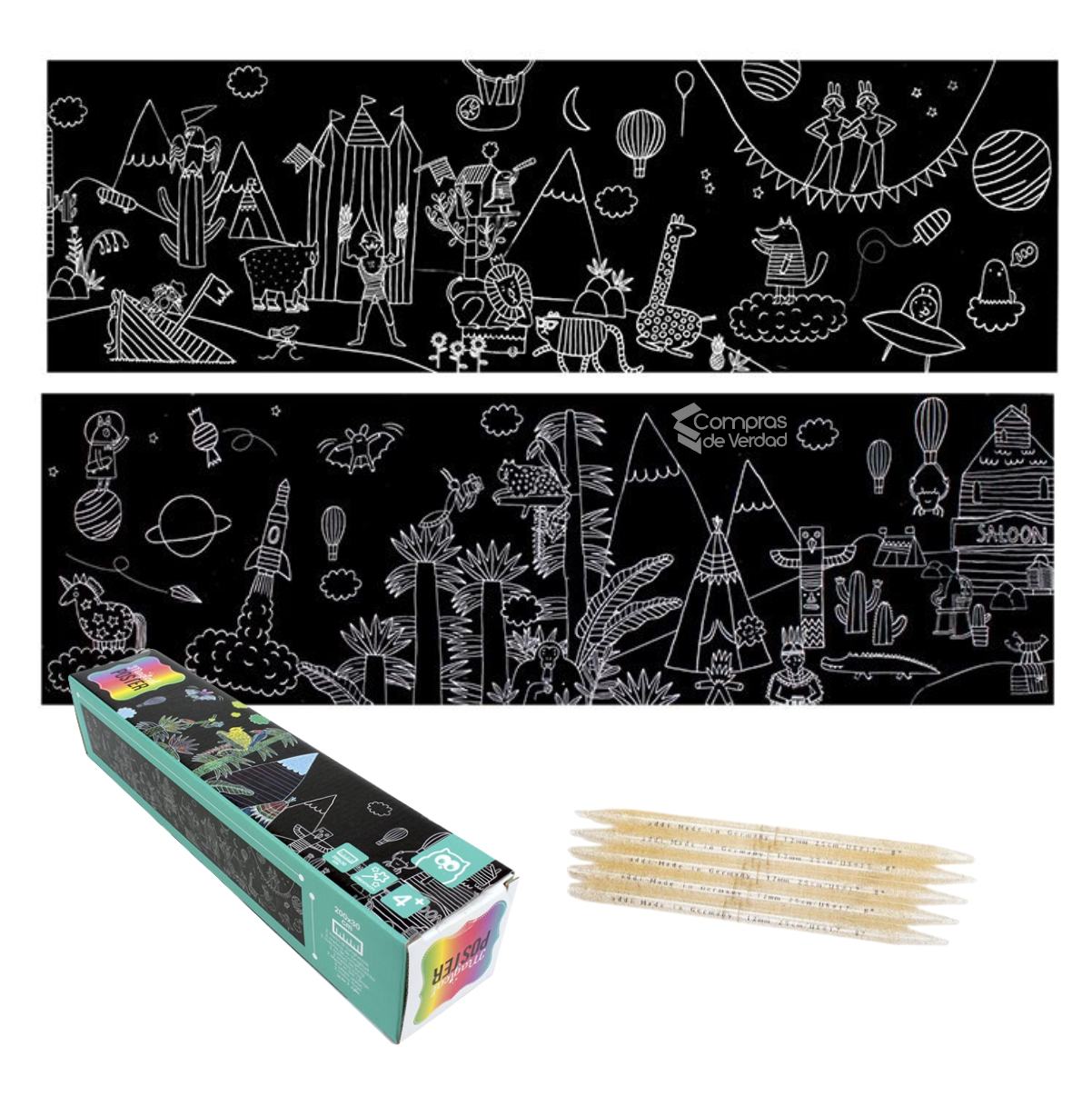 Rollo Dibujos Colorear Grafiti 2mt niños