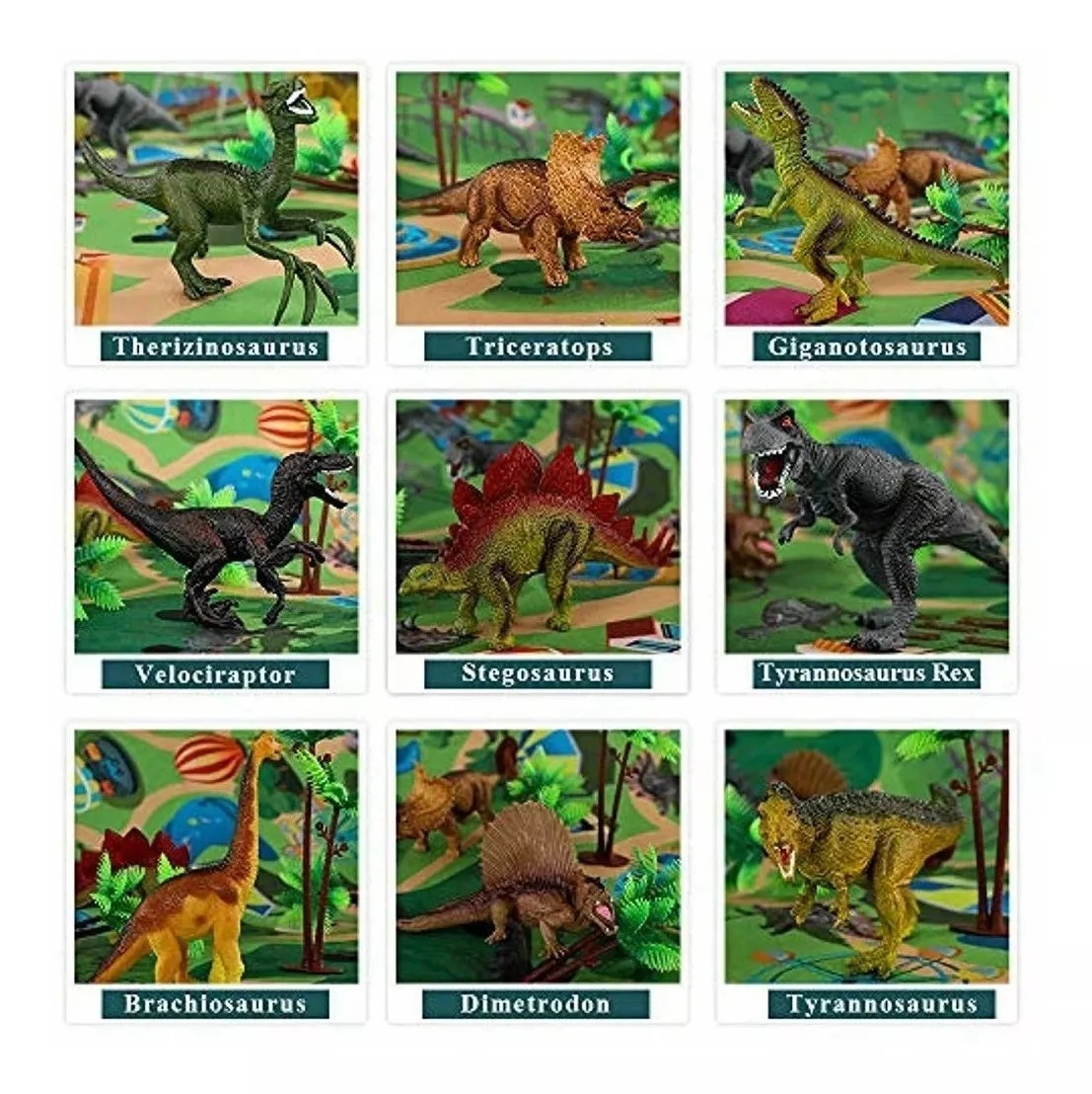 Set De Dinosaurios Con Tapete