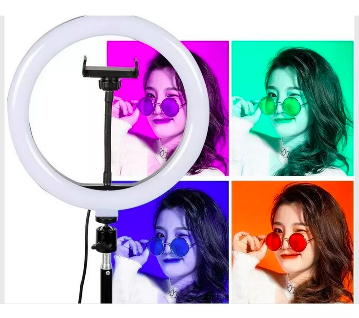 Aro Luz Rgb Colores 33 Cm + Trípode