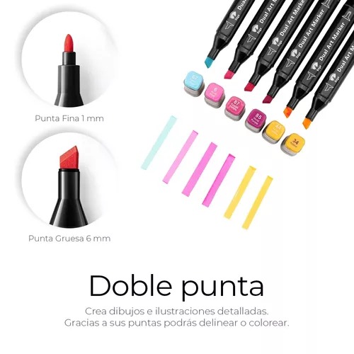 80 Plumones Doble Punta