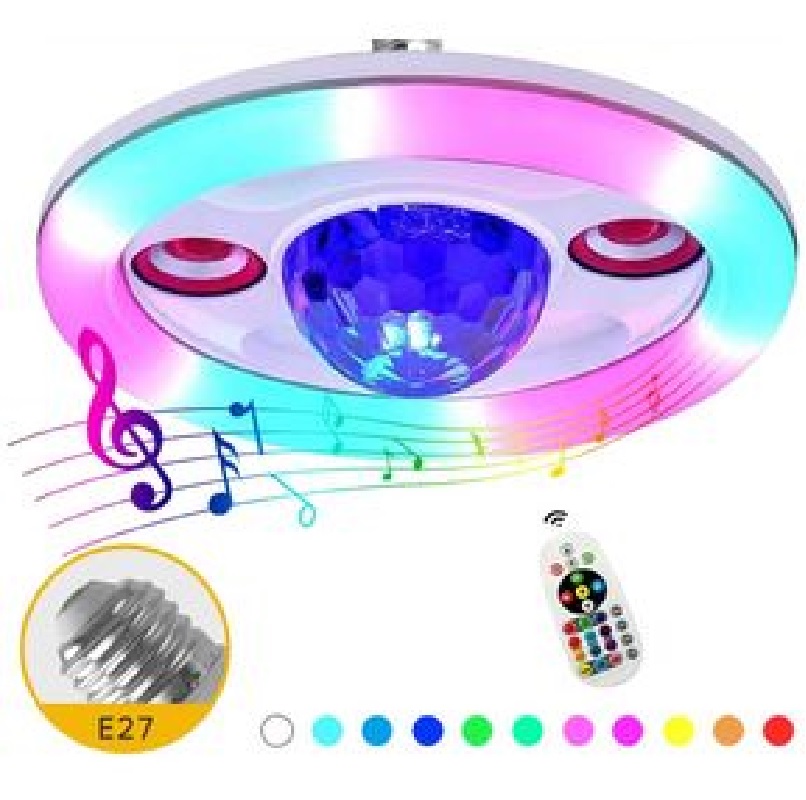 Lampara Rgb Bluetooth Doble Parlante