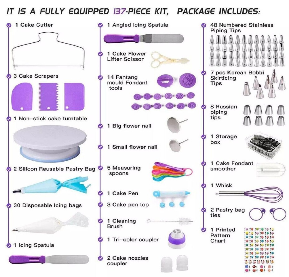 Kit de herramientas pasteleria 137pz