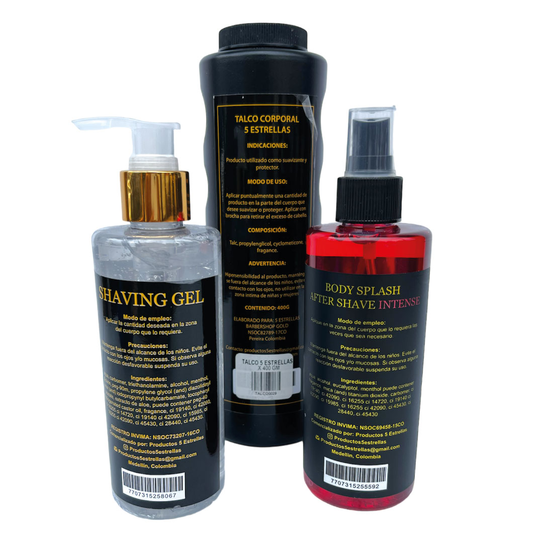 Combo 2 barbería talco loción y gel
