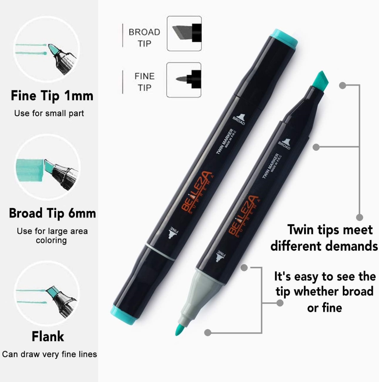 Kit Marcadores De Alcohol X 168 Pcs Dobl