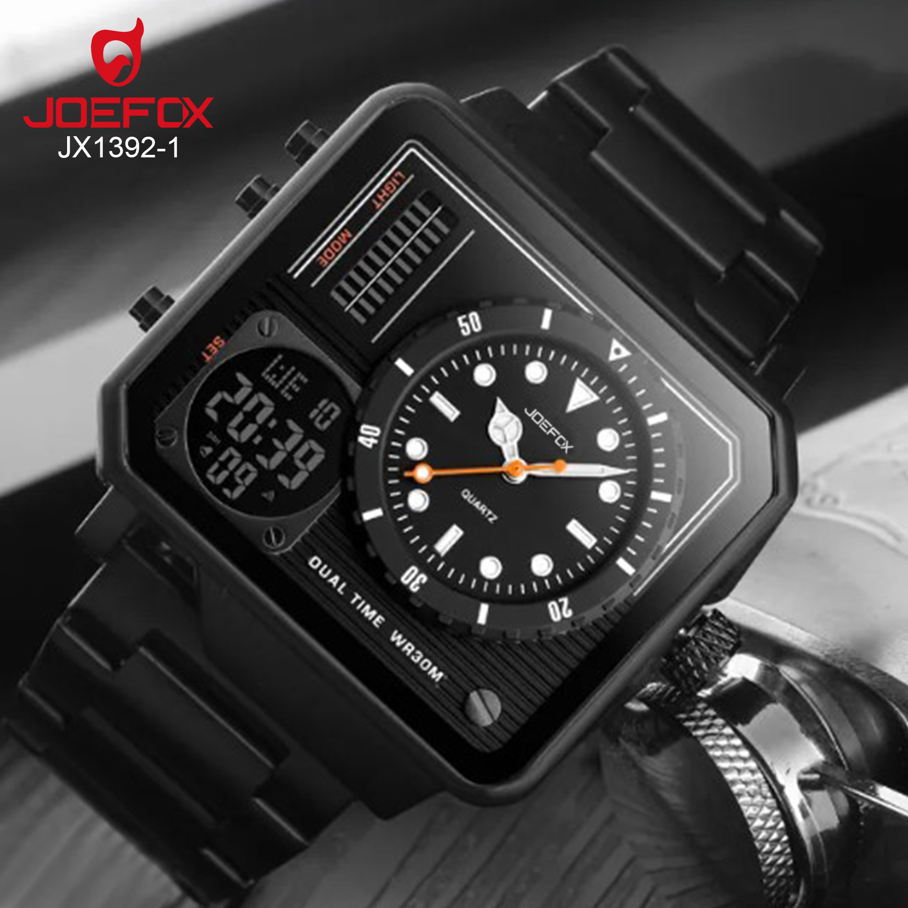 JX1392-1 NEGRO JOEFOX METALICO RELOJ