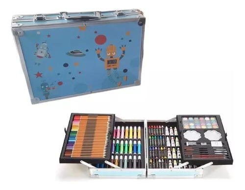 Set Arte Para Niños + Rollo Pintar Robot
