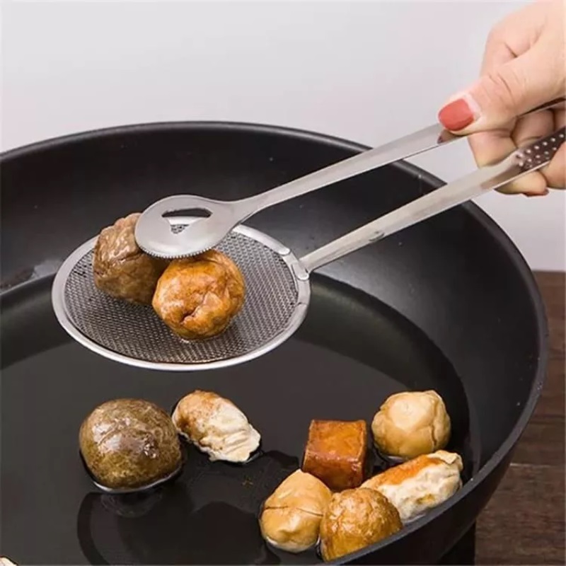 Escurridor espumadera tipo pinza metálic - Imagen 2