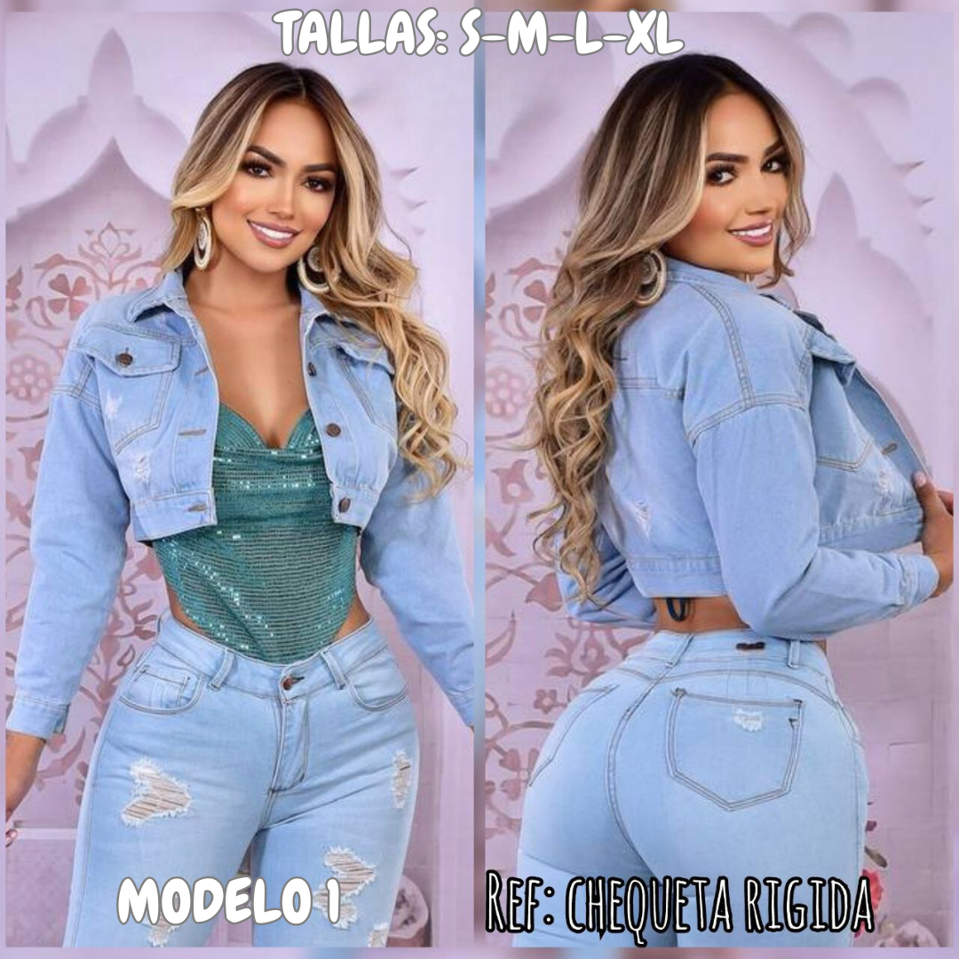 CHAQUETA JEAN RIGIDA DAMA - Imagen 4