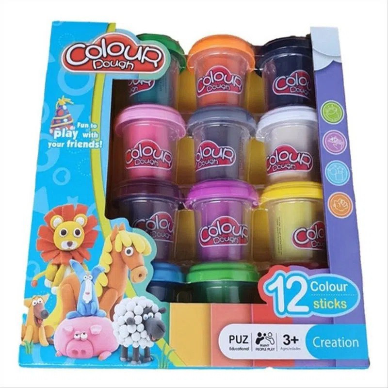Set x 12 Plastilina Colour Dough