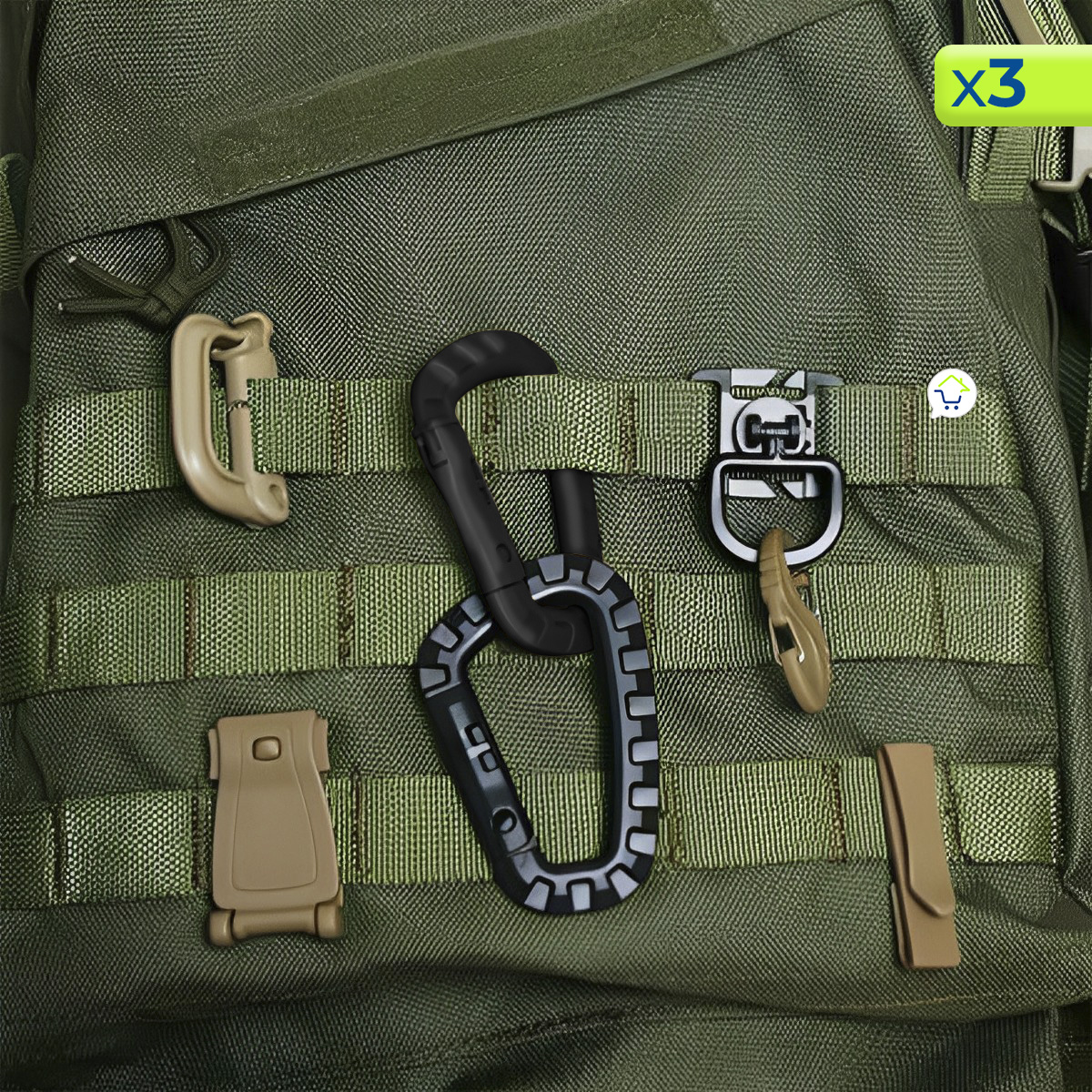 Mosquetón x3 De Plástico Llavero MK-006