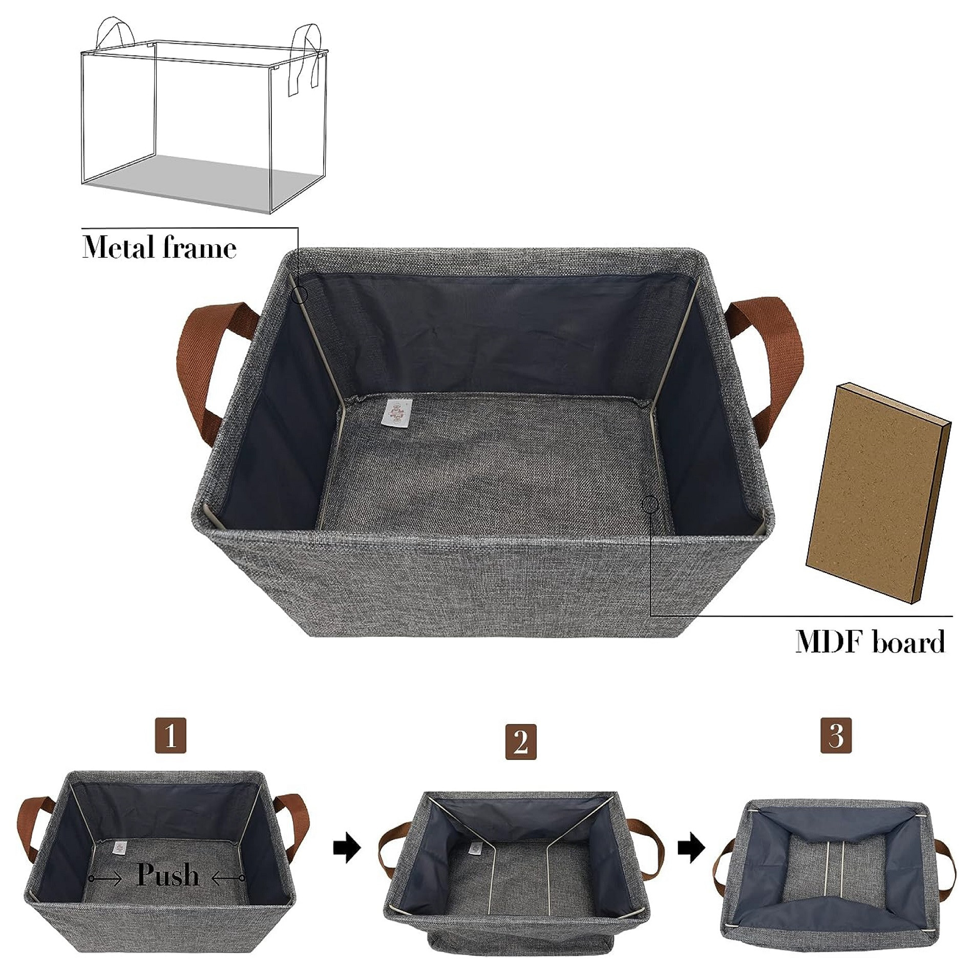 CANASTA CAJA ORGANIZADOR RIGIDO PLEGABLE