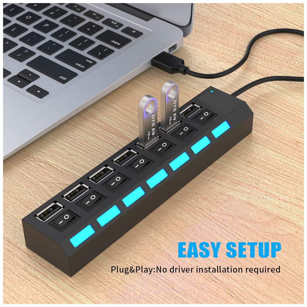 Multitoma USB 7 Puertos Individuales