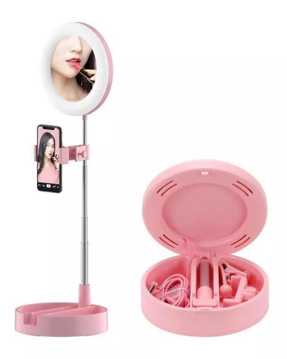 Aro De Luz Con Espejo+soporte Celular