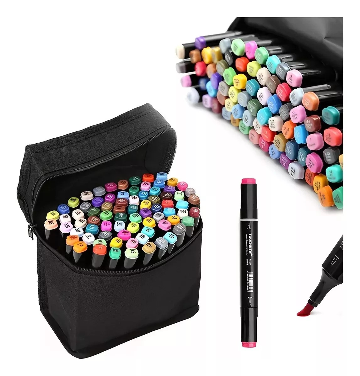 Kit 80 Pcs Plumones Marcadores + estuche