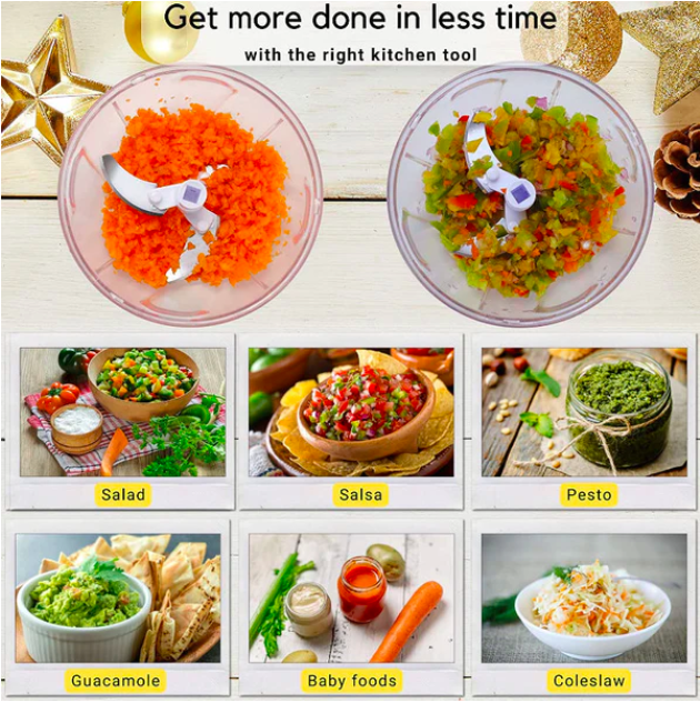 Cortador y batidor manual de alimentos