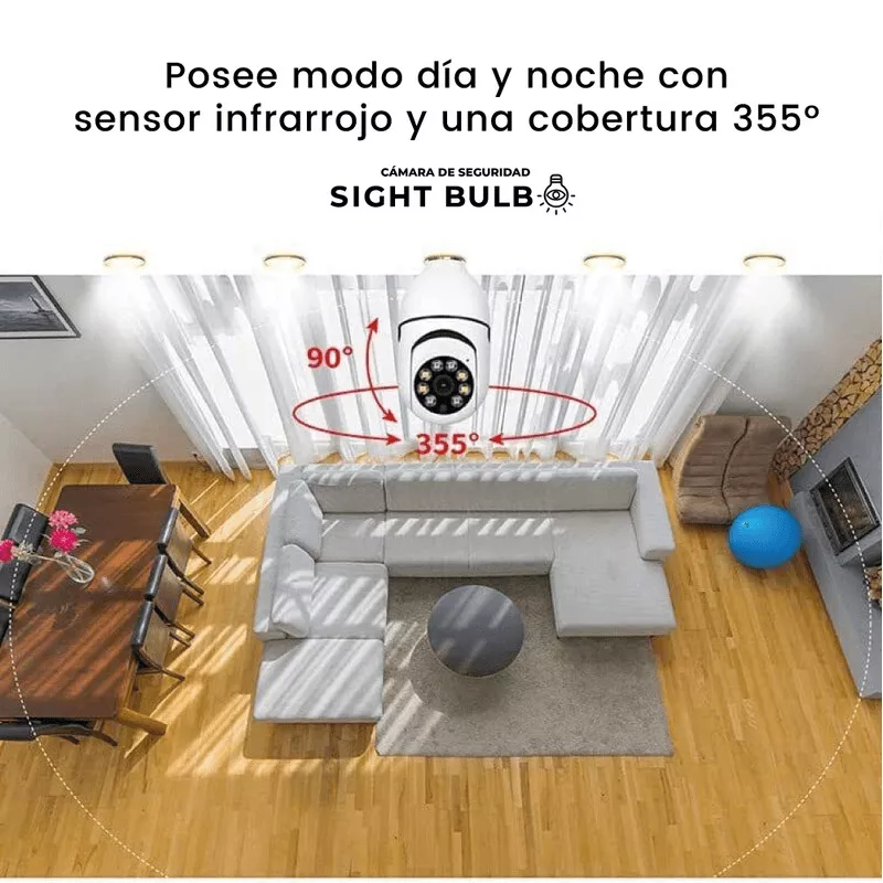 CAMARA BOMBILLO SEGURIDAD GIRATORIA 360°