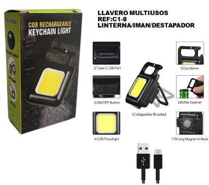 MINI LINTERNA LED CON LLAVERO Y DESTAPAD