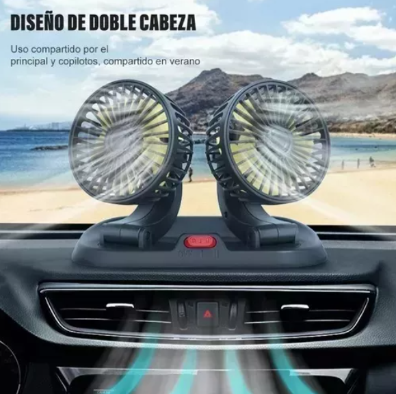 Ventilador Doble Para Auto Portátil De 2