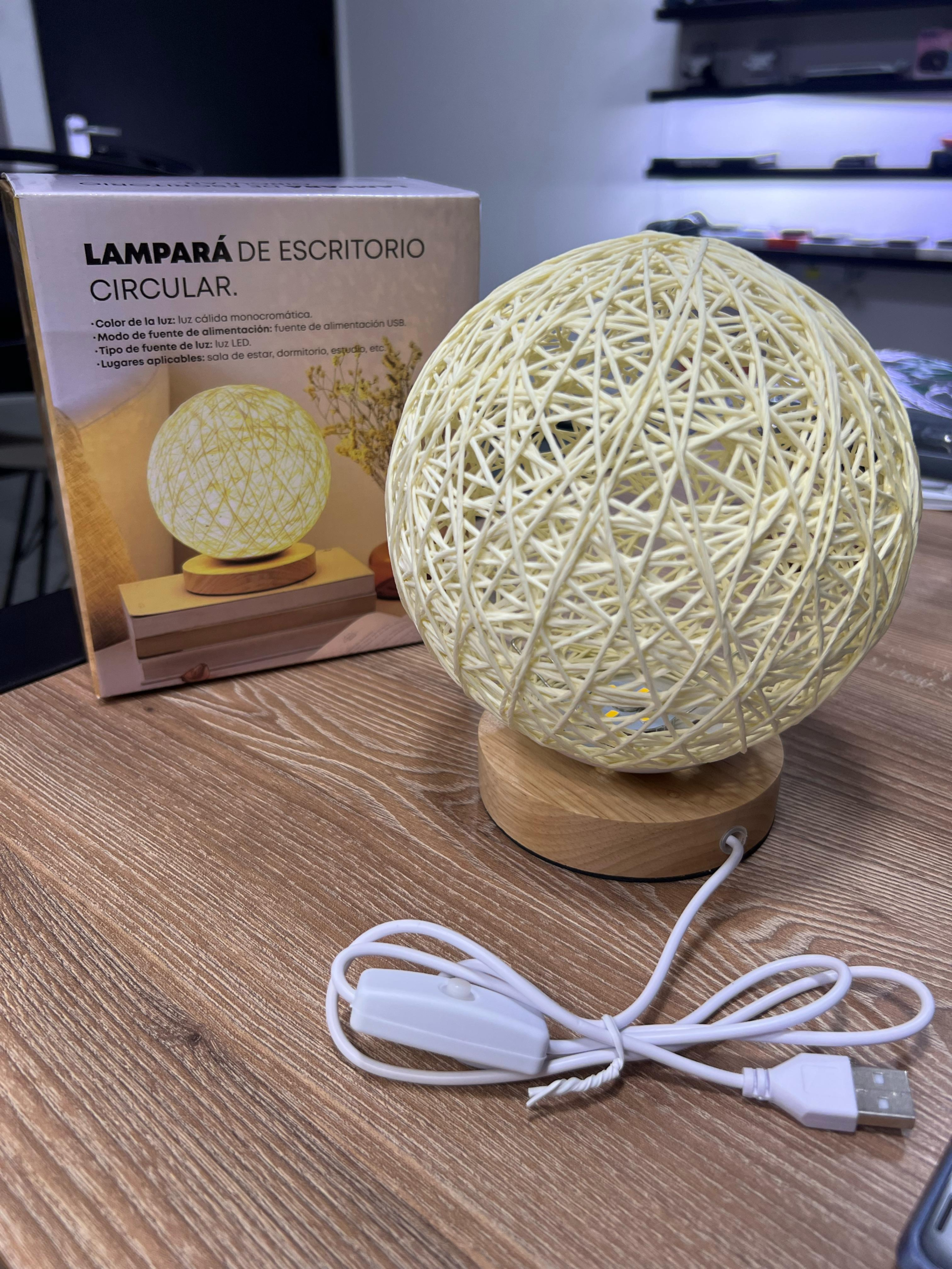 LAMPARA CIRCULAR DE FIBRAS PARA ESCRITOR