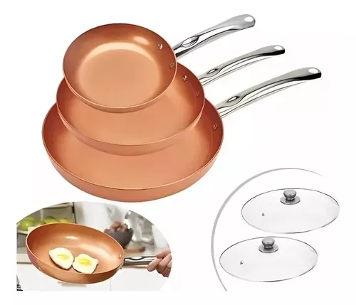 Sartenes Con Tapas Set Cobre