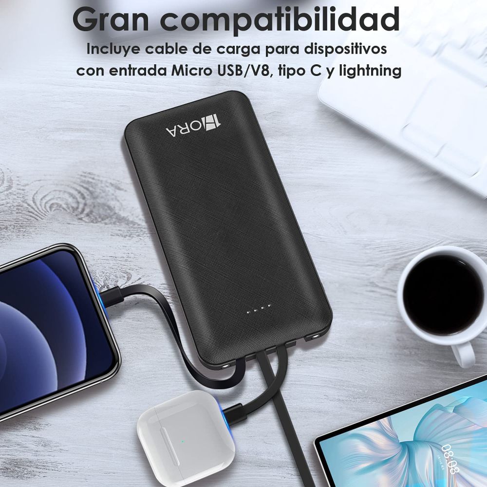 1Hora Power Bank Portátil 4Cables Gar148 - Imagen 3