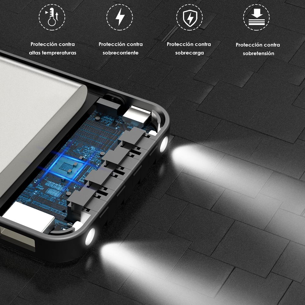 1Hora Power Bank Portátil 4Cables Gar148 - Imagen 2