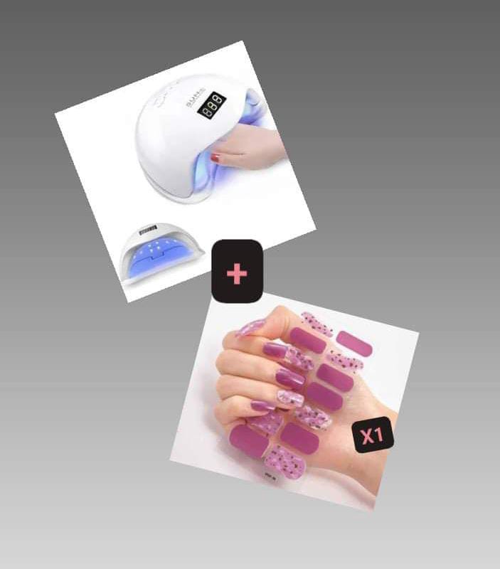 Sticker uñas X1 + Lampara de uñas 30W