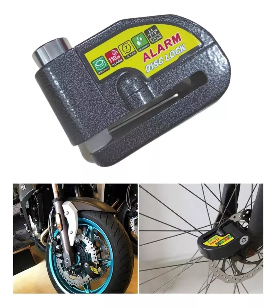 Combo Candado Moto Alarma De Disco+Manil