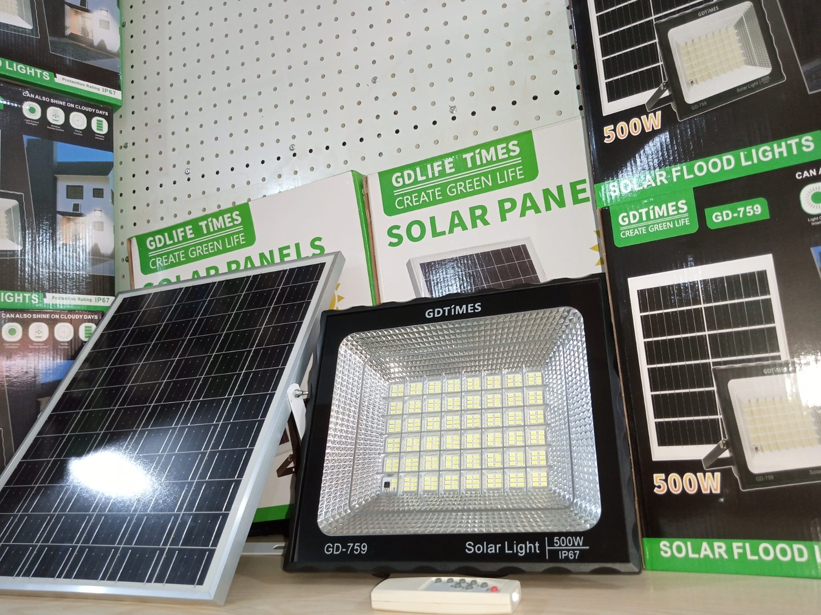 Reflector Solar 500W Lampara + Panel