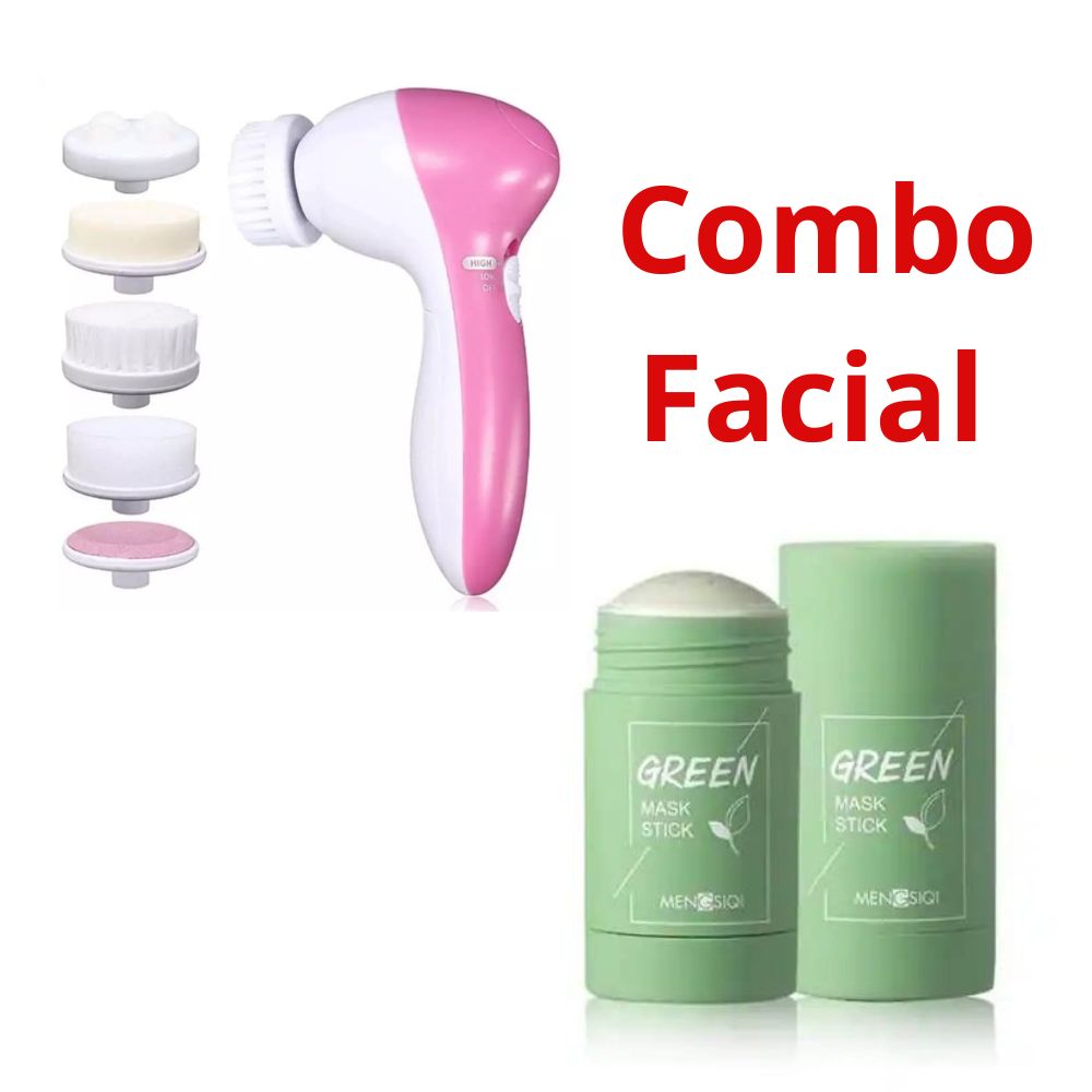 Máscara de té verde + cepillo 5 en 1
