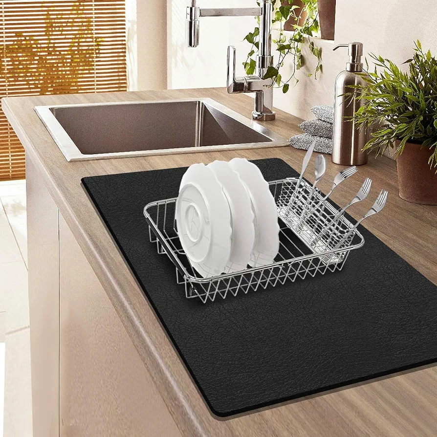 Tapete de secado de platos para encimera
