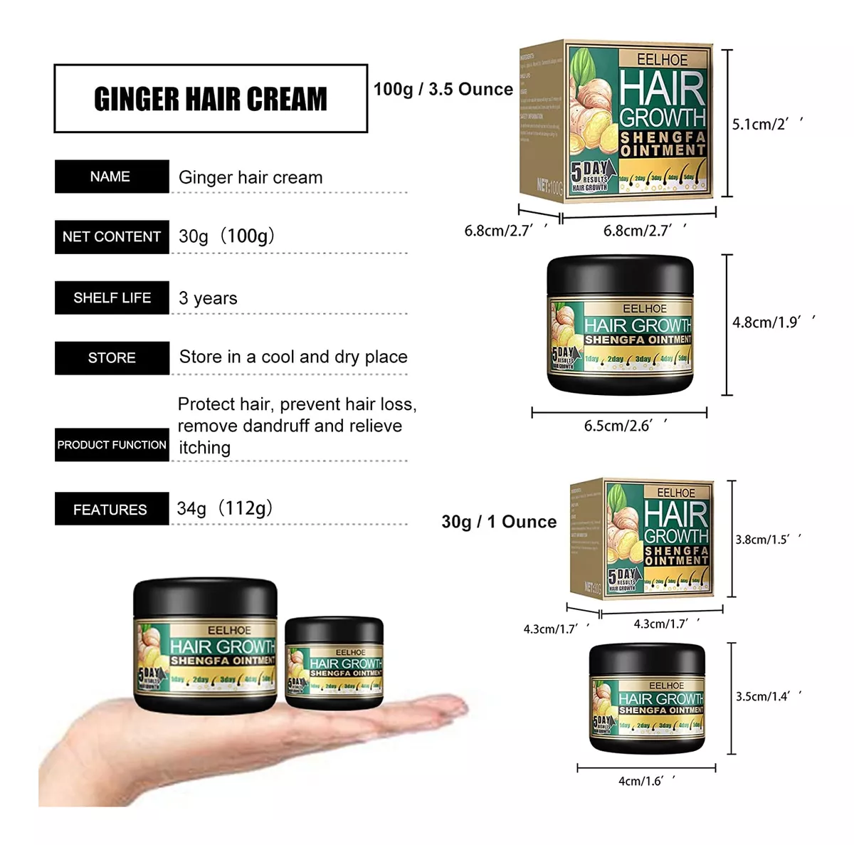 JENGIBRE PARA CRECER EL PELO EELHOE - Imagen 8