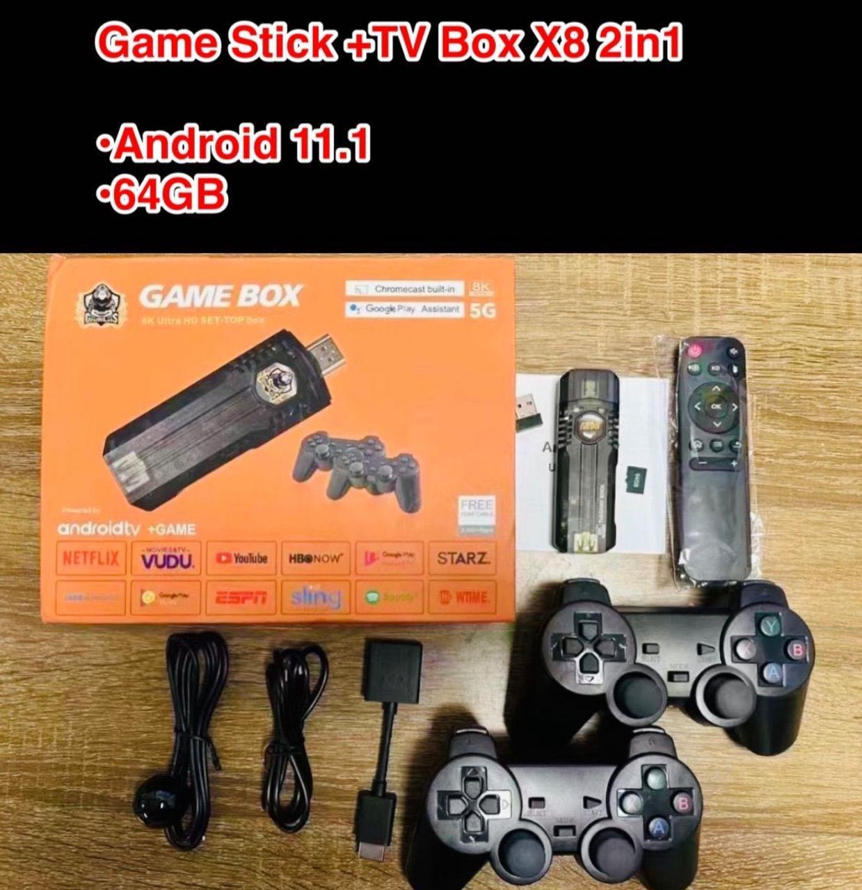 GAME STICK + TV BOX X 8