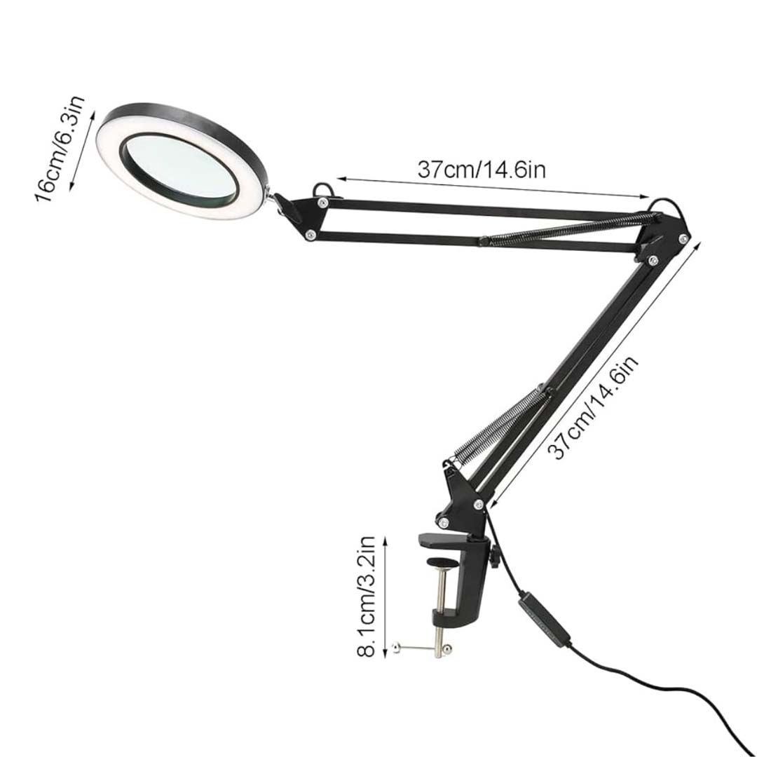Lámpara Lupa De Mesa Flexible Con Abraza