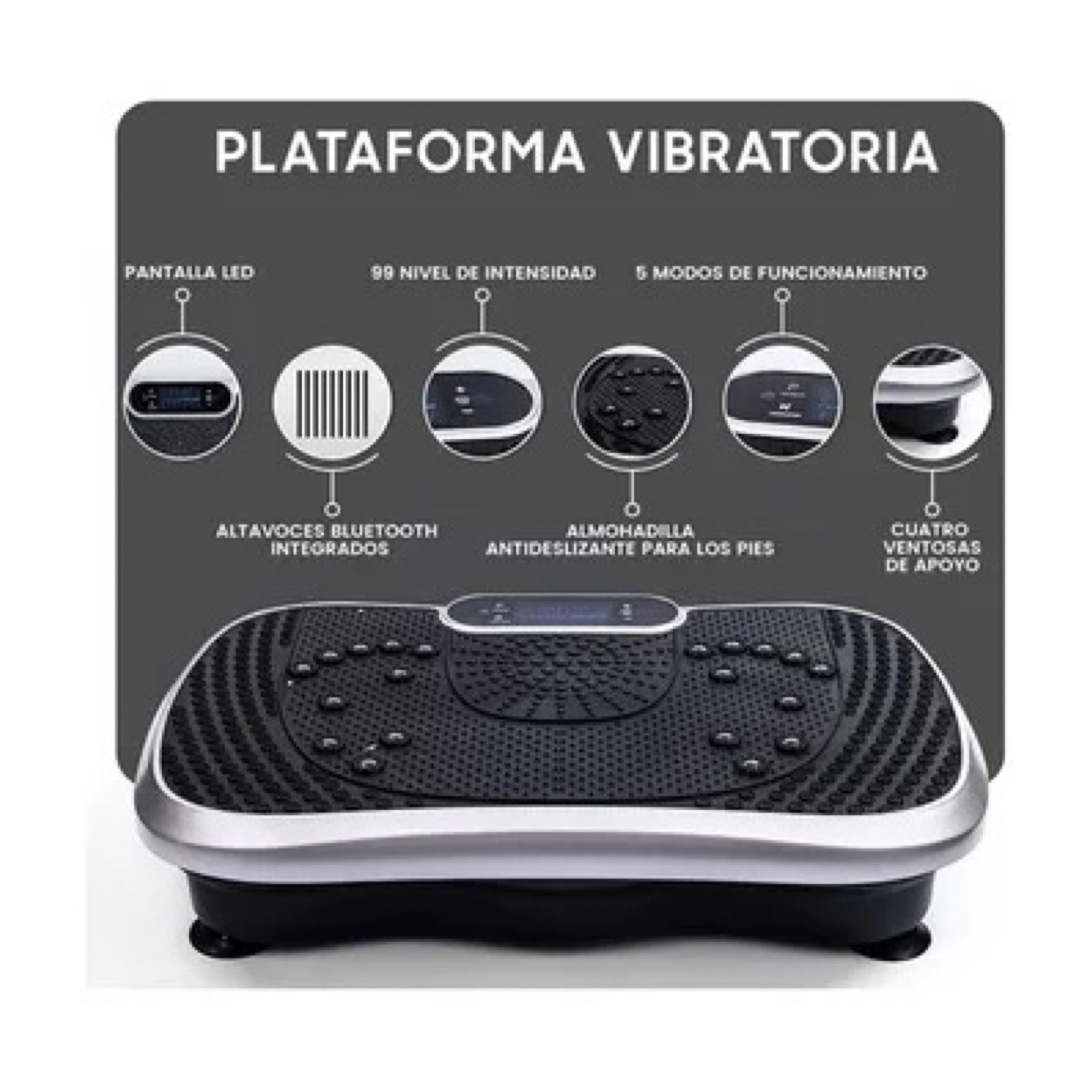 Plataforma Vibratoria Grande Bluetooth +